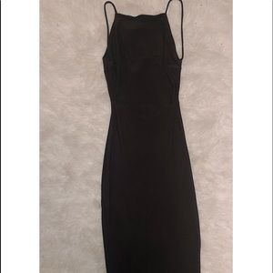 Black Backless Midi Dress